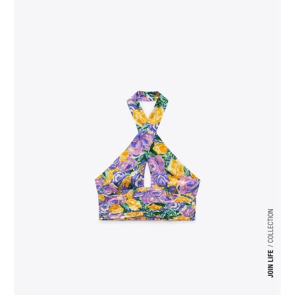 New Zara print crop top - Picture 2 of 3